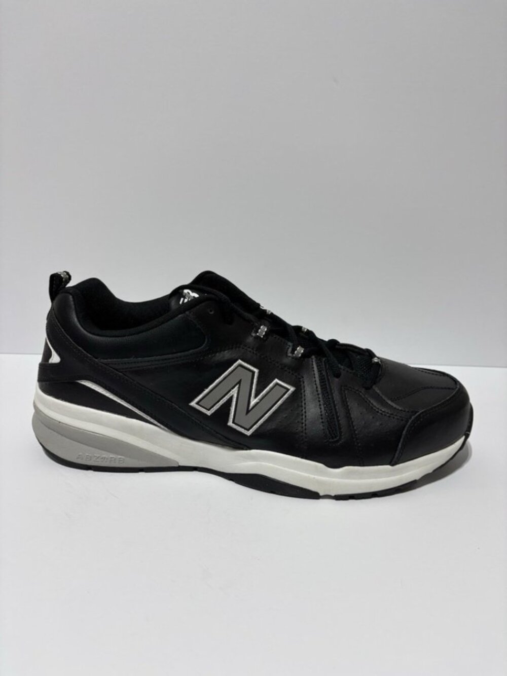 New Balance Men’s 608v5 Black Leather Sneakers, Size 18 D